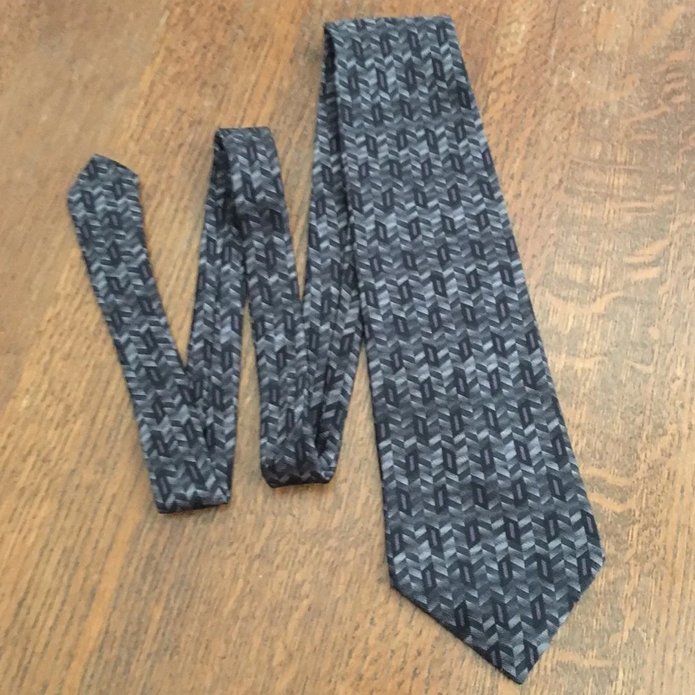 Gray & Purple Silk Neck Tie